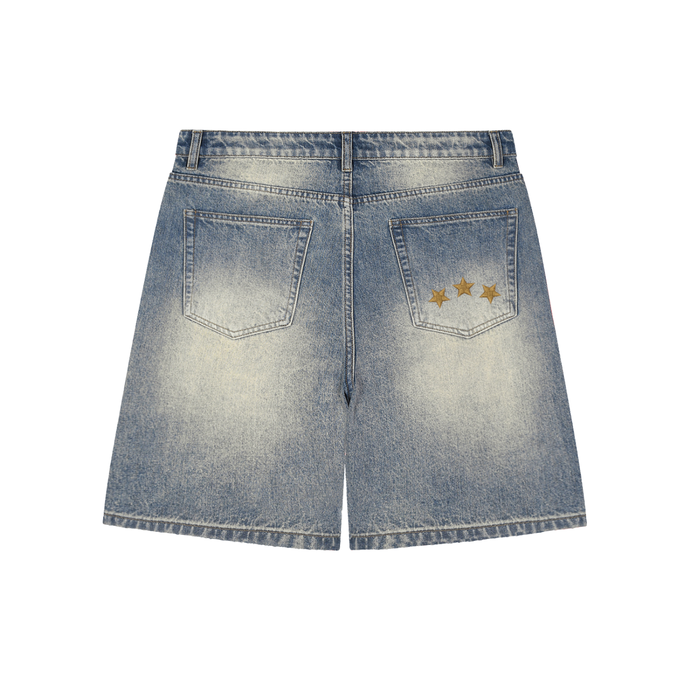 Faded Distressed Baggy Denim Shorts — Banana Bandits UK — Back