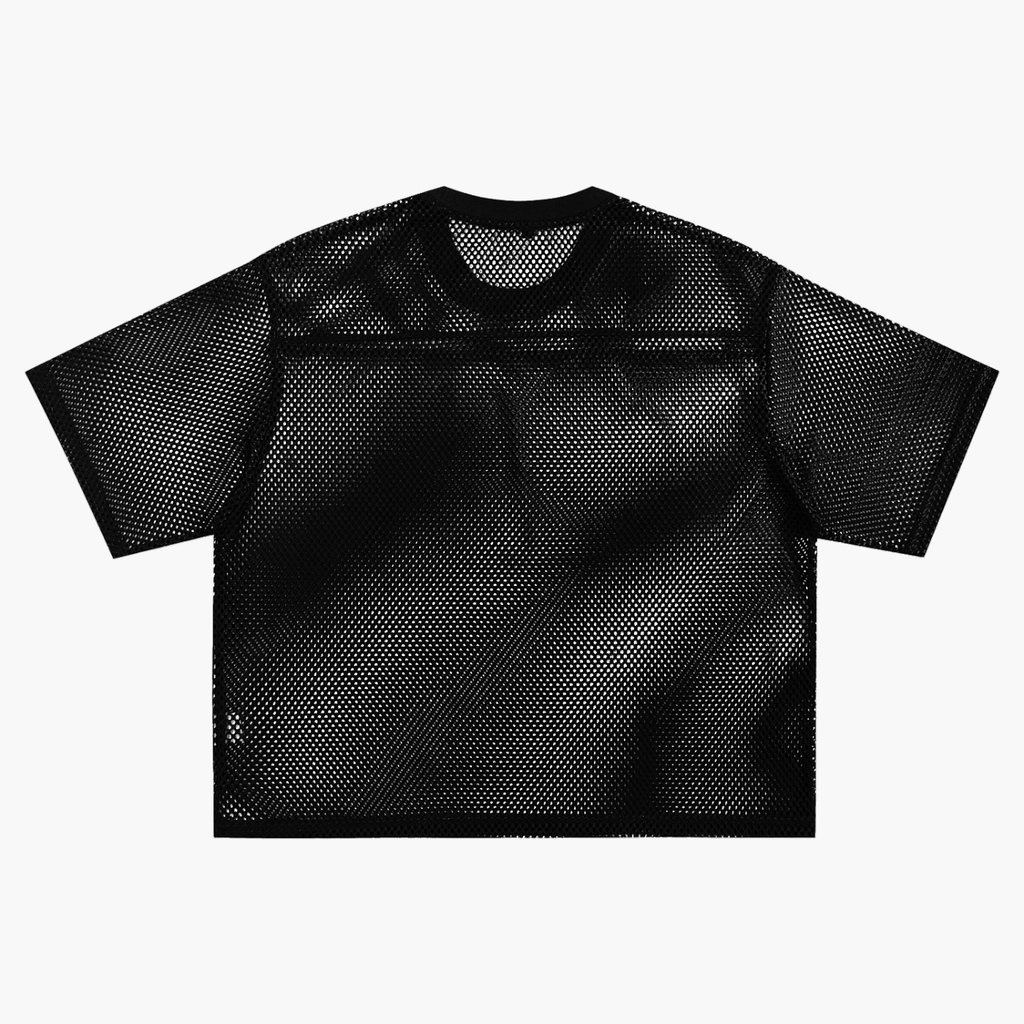 Local Champion Boxy Net See-Through T-Shirt — Detail — Banana Bandits
