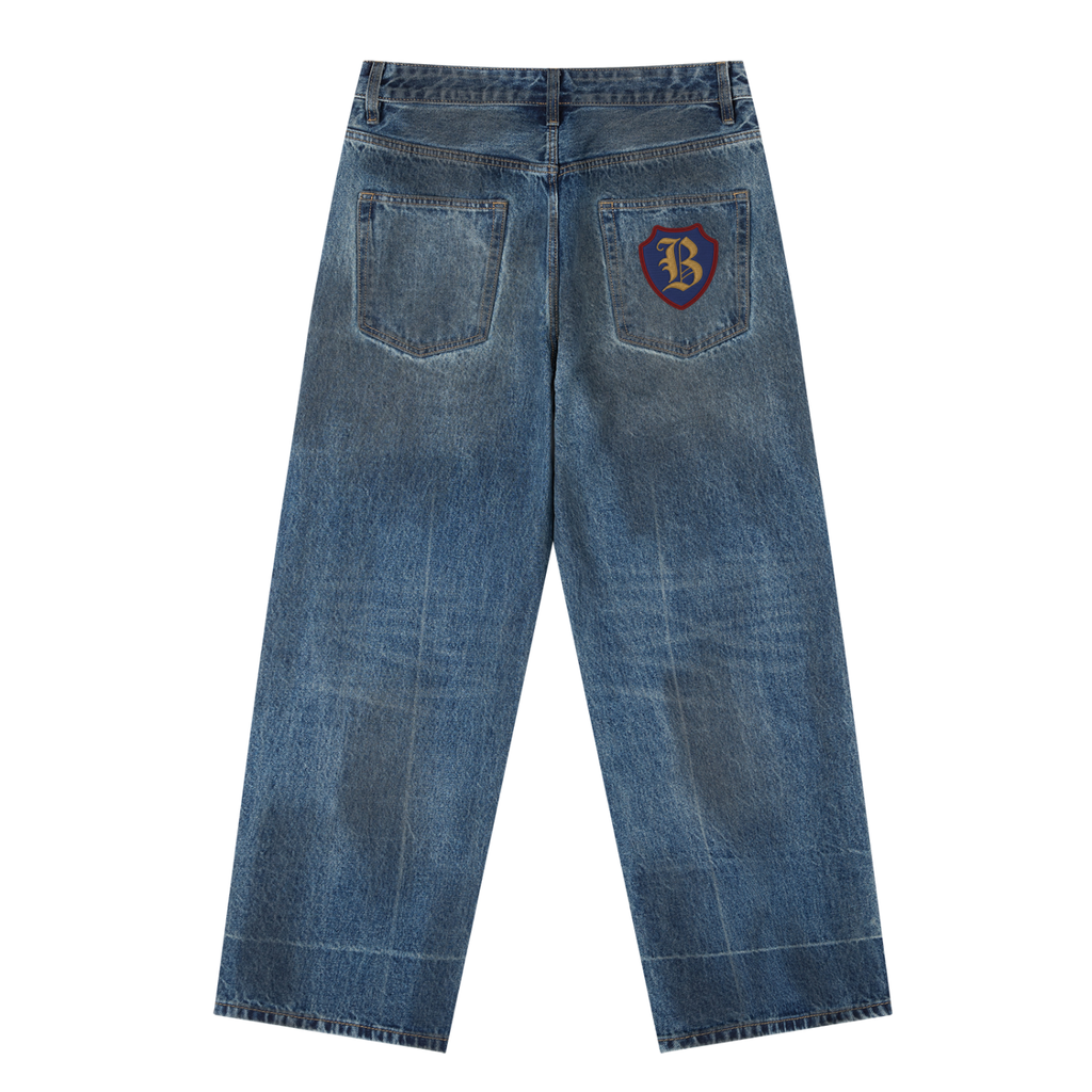 Baggy Vintage Wash Denim Jeans — Banana Bandits UK — Back