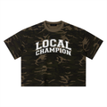 Local Champion Camo Boxy T-Shirt — Banana Bandits UK — Front