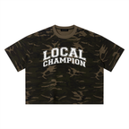 Local Champion Camo Boxy T-Shirt — Banana Bandits UK — Front