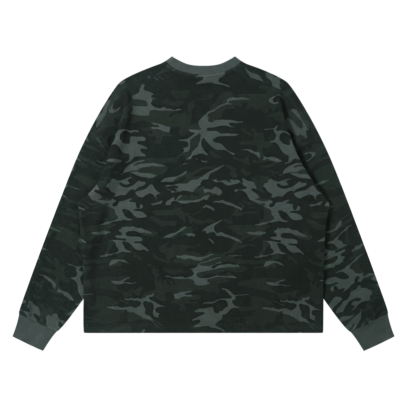 Local Champion Waffle Boxy Long-Sleeve T-Shirt — Back View — Banana Bandits