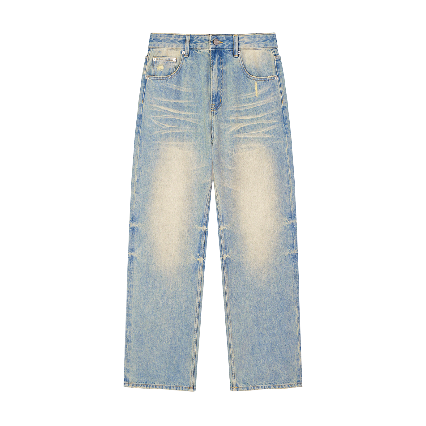 Sun Fade Raw Denim Jeans — Banana Bandits UK — Front