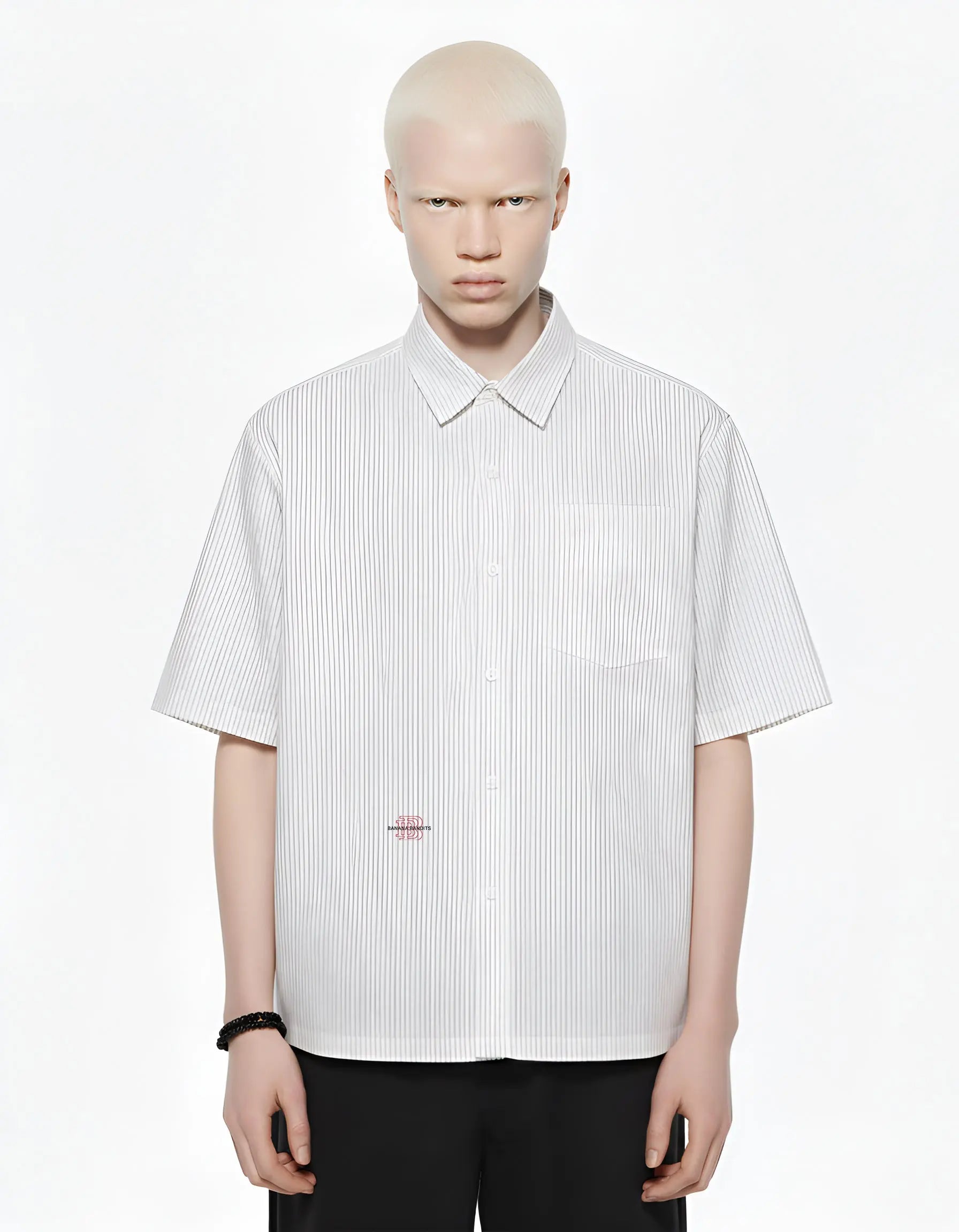 Oversized Vertical Stripe Boxy Shirt ODMPOD