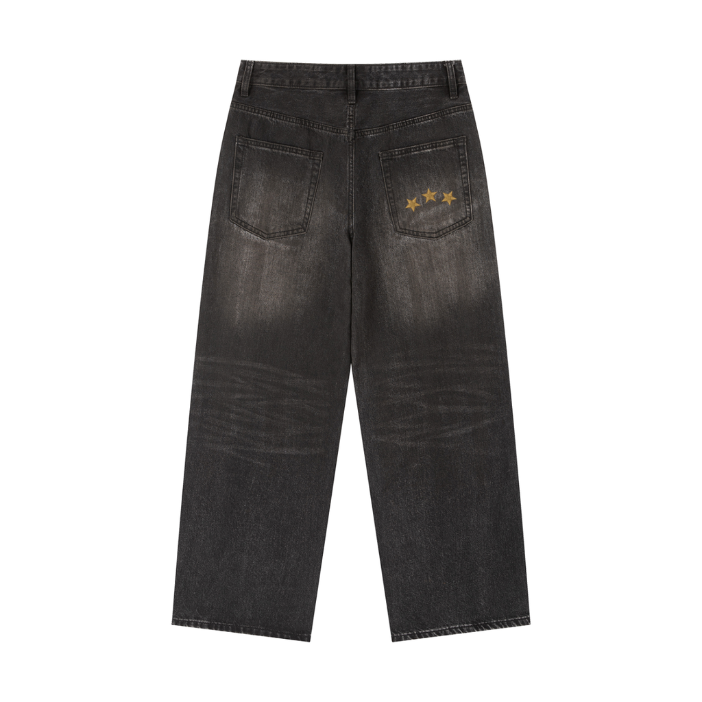 Vintage Wash Heavyweight Denim Jeans — Banana Bandits UK — Back