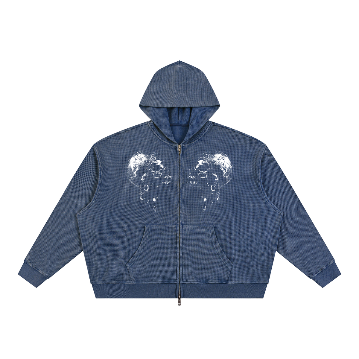 Two Face Waffle Zip Hoodie