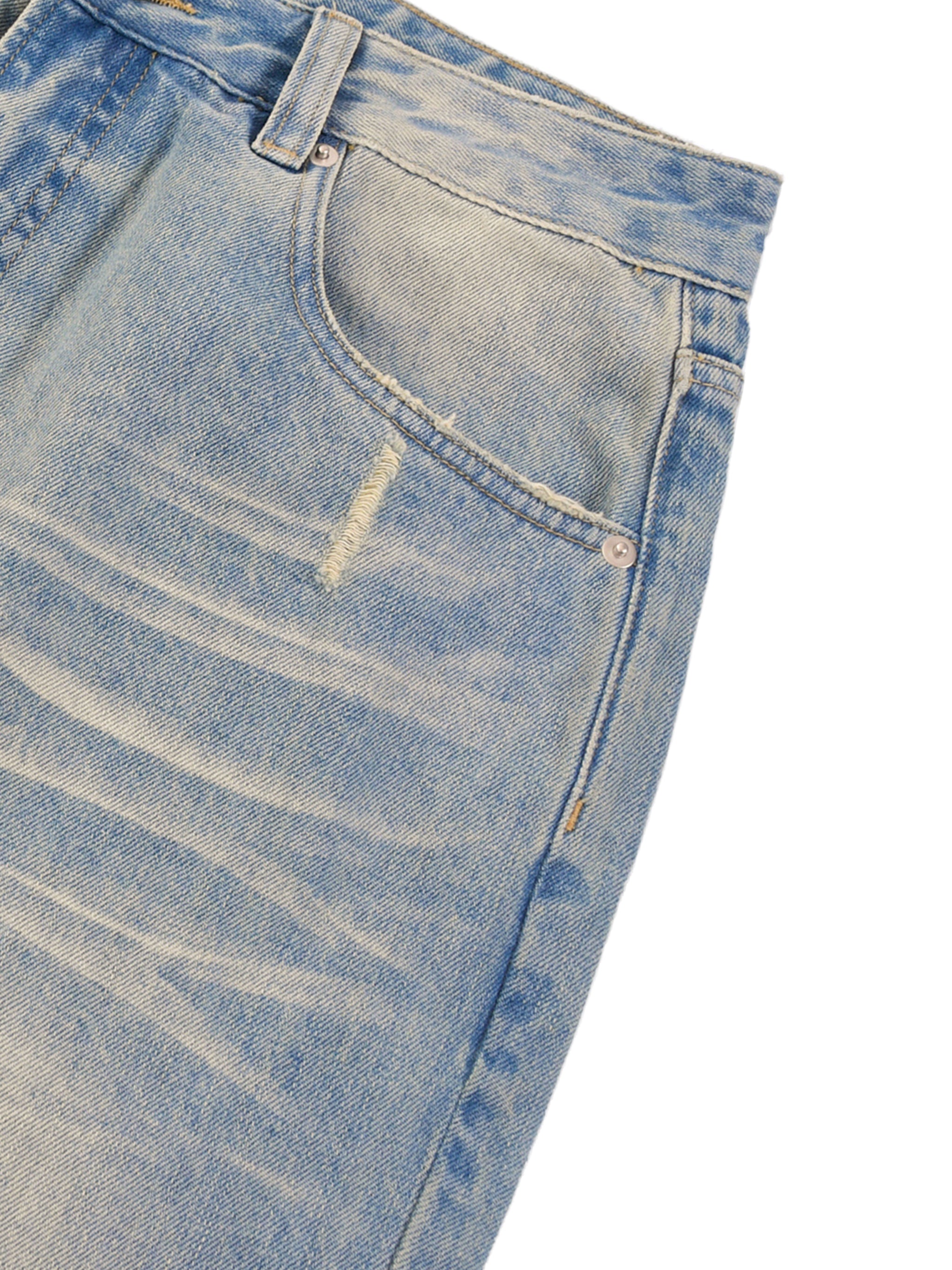 Sun Fade Raw Denim Jeans — Banana Bandits UK — Side